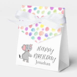 Niedlicher Elefant Poker Dots Geburtstag Geschenkschachtel