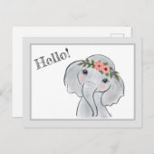 Niedlicher Elefant Postkarte (Vorne/Hinten)