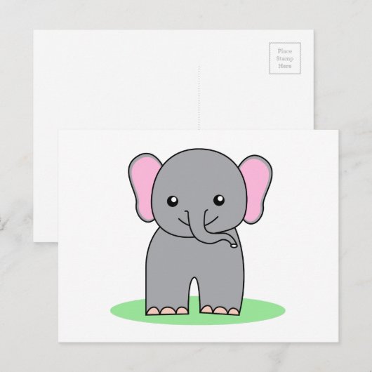 Niedlicher Elefant Postkarte (Vorne/Hinten)