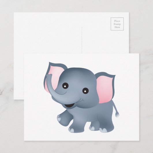 Niedlicher Elefant Postkarte (Vorne/Hinten)