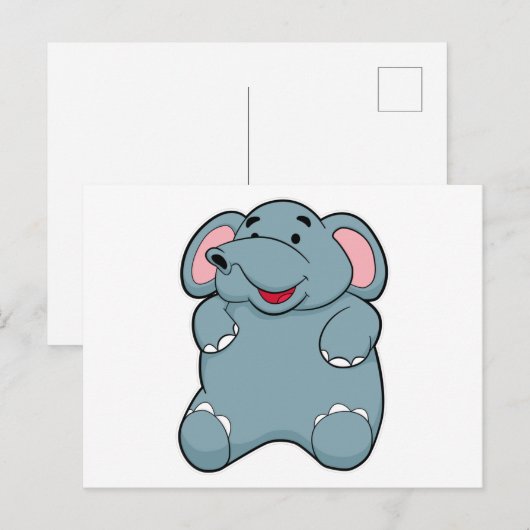 Niedlicher Elefant Postkarte (Vorne/Hinten)