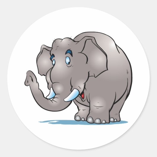 Niedlicher Elefant Runder Aufkleber (Vorderseite)