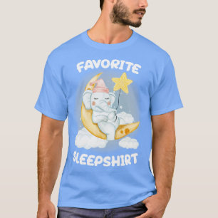 Niedlicher Elefant Schlafen auf dem Mond Nickerche T-Shirt