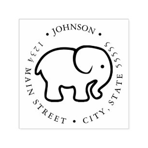 Niedlicher Elefant-Silhouette-Rückkehr-Aufkleber Permastempel