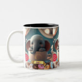 Niedlicher Elefant sitzend in einer Tasse süße Lec (Links)