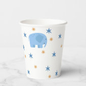 Niedlicher Elefant & Sterne. Safari Baby Kindergeb Pappbecher (Rückseite)