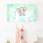 Niedlicher Elefant Summer Colorful Junge 1. Geburt Banner (Insitu)