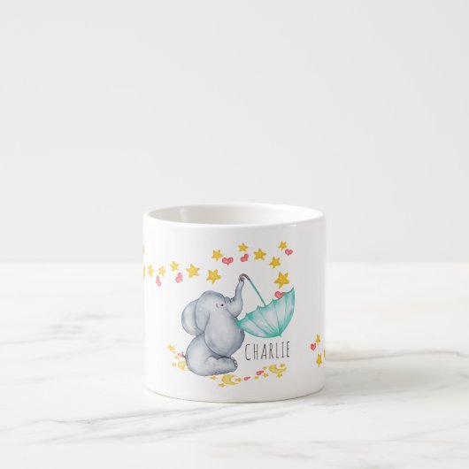 Niedlicher Elefant Twinkle Tinkle Little Star Kids Espressotasse (Vorderseite)