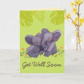 Niedlicher Elefant und Ermutigung erhalten gut Grü Karte (Gelbe Blume)