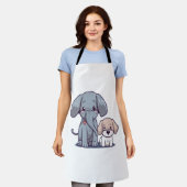 Niedlicher Elefant und Hund Schürze (Getragen)