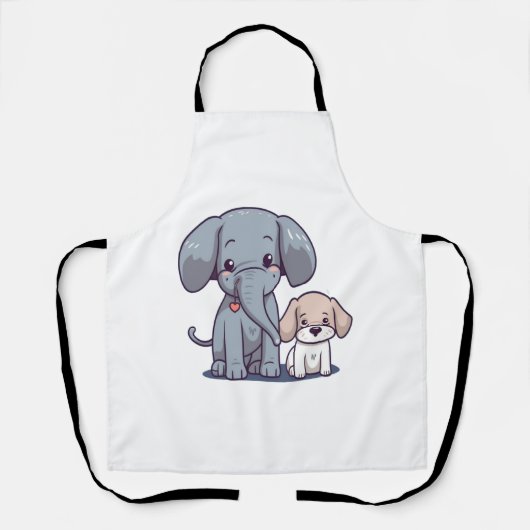Niedlicher Elefant und Hund Schürze (Vorderseite)