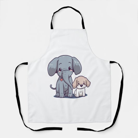 Niedlicher Elefant und Hund Schürze (Vorderseite)