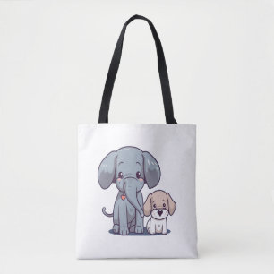 Niedlicher Elefant und Hund Tasche