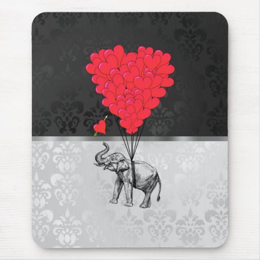 Niedlicher Elefant und Liebe Mousepad (Vorne)