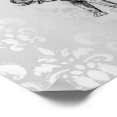 Niedlicher Elefant und Liebe Poster (Ecke)