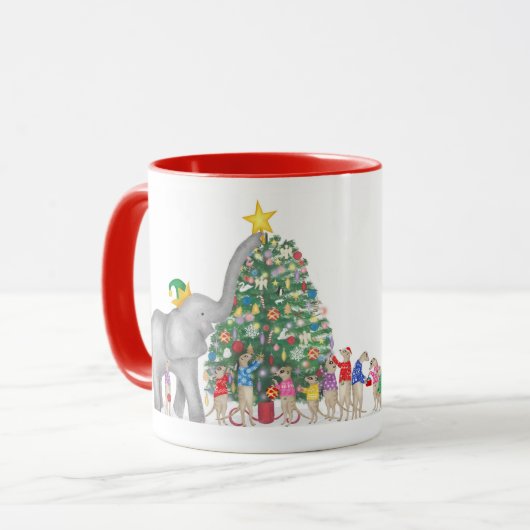 Niedlicher Elefant und Mekka Weihnachten Tasse (Vorderseite Links)