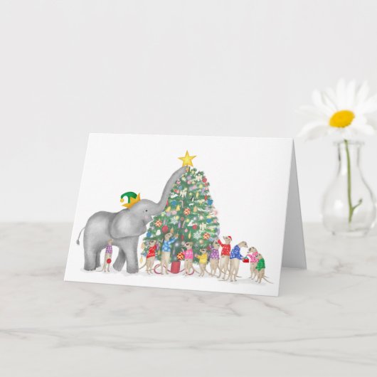 Niedlicher Elefant und Mekka Weihnachtskarte Karte (Kleine Pflanze)