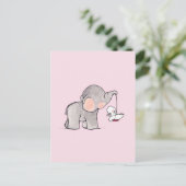 Niedlicher Elefant und sonnig Postkarte (Stehend Vorderseite)