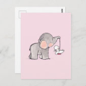 Niedlicher Elefant und sonnig Postkarte (Vorne/Hinten)