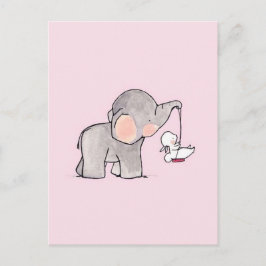 Niedlicher Elefant und sonnig Postkarte