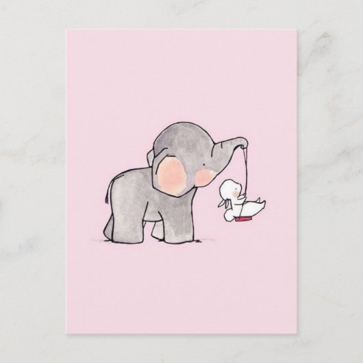 Niedlicher Elefant und sonnig Postkarte (Vorderseite)