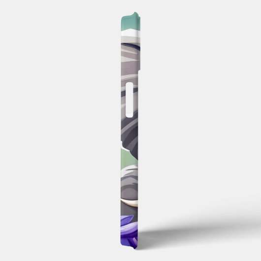 Niedlicher Elefant und violette Blumen Case-Mate iPhone Hülle (Rückseite / Rechts)