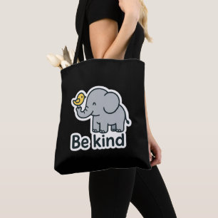 Niedlicher Elefant und Vogelaufkleber Tasche