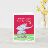 Niedlicher Elefant vergisst nie deinen Geburtstag Karte (Gelbe Blume)