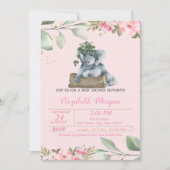 Niedlicher Elefant, Verlassen, Blumenkinderdusche Einladung (Vorderseite)