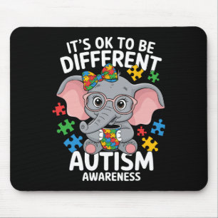 Niedlicher Elefant Verschiedene Autismus-Bewusstse Mousepad