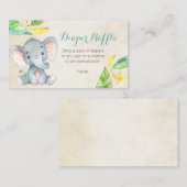 Niedlicher Elefant - Windeldrehkarte Begleitkarte (Vorne/Hinten)