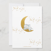 Niedlicher Elefant Wir sind über der Mond-Baby-Dus Einladung (Rückseite)