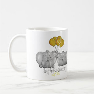 niedlicher Elefant zum 50. Geburtstag des Golden W Kaffeetasse