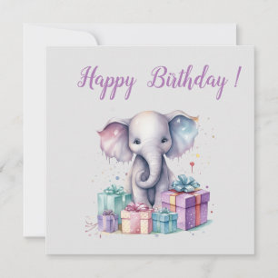 niedlicher Elefant zum Geburtstag Feiertagskarte