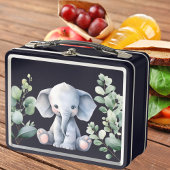 Niedlicher Elefantenblauer individuelle Name Metall Brotdose