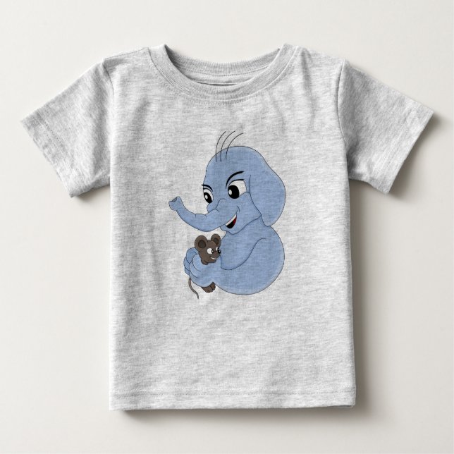Niedlicher Elefantenjunge Cartoon Baby T - Shirt (Vorderseite)