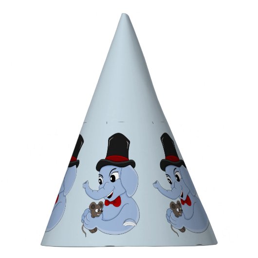 Niedlicher Elefantenjunge Cartoon Party Hut Partyhütchen (Rechts)