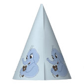 Niedlicher Elefantenjunge Cartoon Party Hut Partyhütchen (Rückseite)