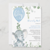 Niedlicher Elefantenjunge Dusche per Post Einladung (Vorderseite)