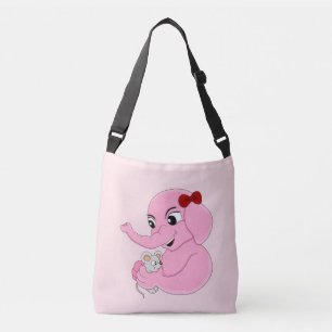 Niedlicher Elefantenmädchen Cartoon Crossbody-Tasc Tragetaschen Mit Langen Trägern
