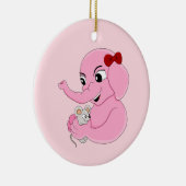 Niedlicher Elefantenmädchen Cartoon Keramik Ornament (Rechts)