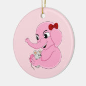 Niedlicher Elefantenmädchen Cartoon Keramik Ornament (Links)