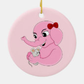 Niedlicher Elefantenmädchen Cartoon Keramik Ornament (Hinten)