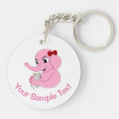 Niedlicher Elefantenmädchen Cartoon Schlüsselanhän Schlüsselanhänger (Rückseite)