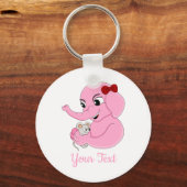 Niedlicher Elefantenmädchen Cartoon Schlüsselanhän Schlüsselanhänger (Vorderseite)