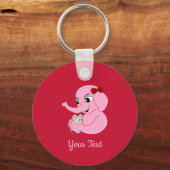 Niedlicher Elefantenmädchen Cartoon Schlüsselanhän Schlüsselanhänger (Vorderseite)