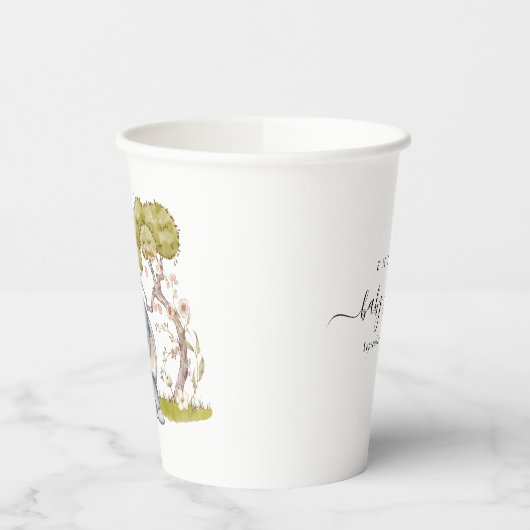 Niedlicher Elefantenname Datum Skript Kinderdusche Pappbecher (Links)