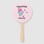 Niedlicher Elefantenrosa Geburtstag Fächer (Rückseite)