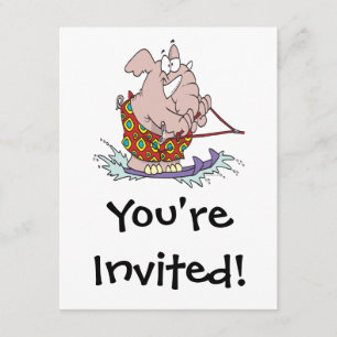 niedlicher Elefantenschiff Cartoon Einladung