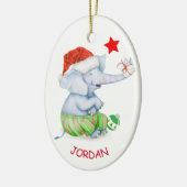 Niedlicher Elefantenstar Personalisiert Keramik Ornament (Links)